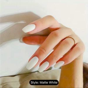 10pc white coffin ⚰️ nails